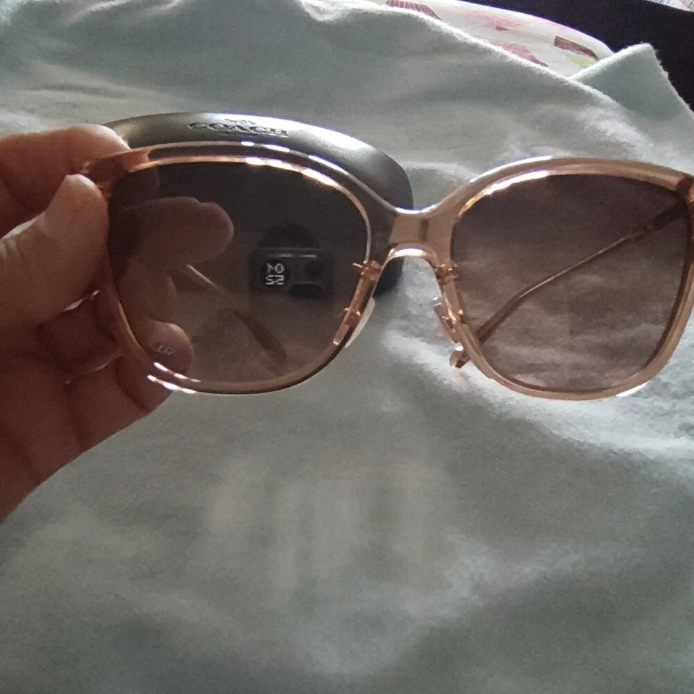 Coach HC 816 Women Square Oversized Sunglasses Brown Frame Brown Gradient UV400